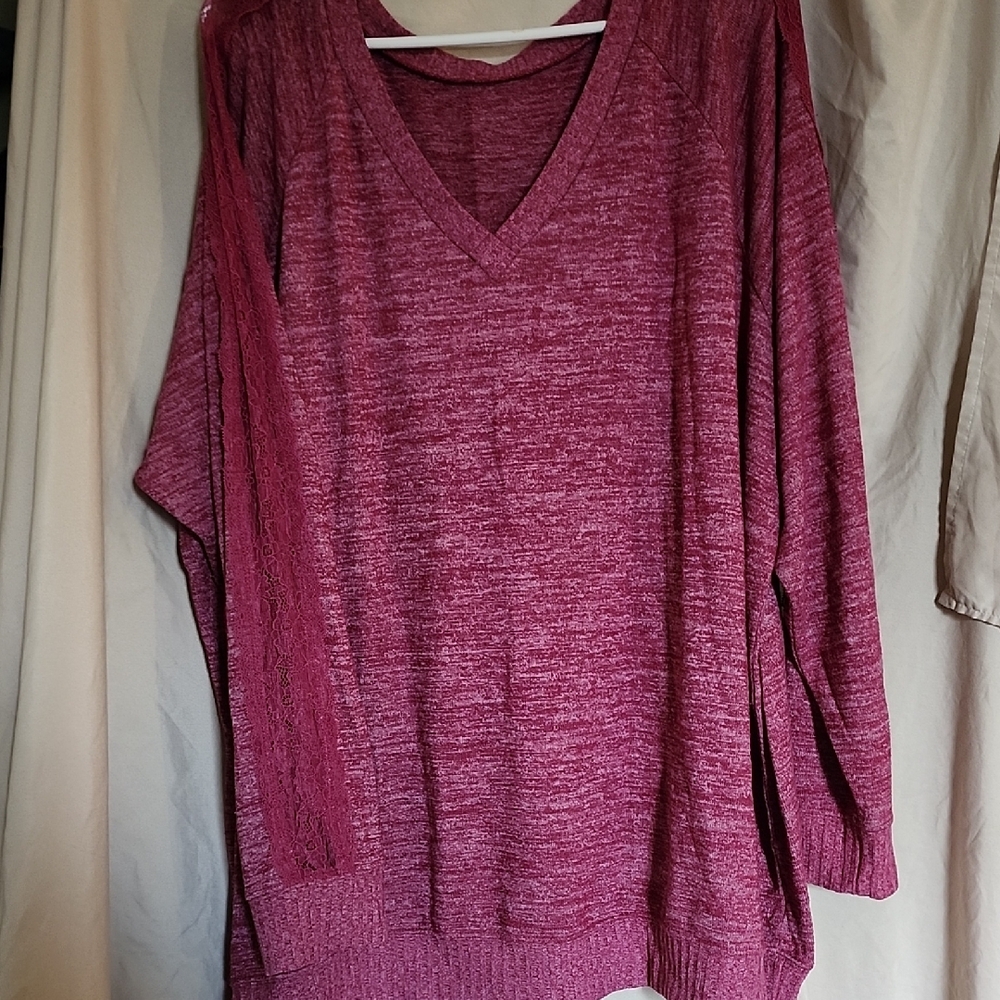Women's V-Neck Sweater - Pink
